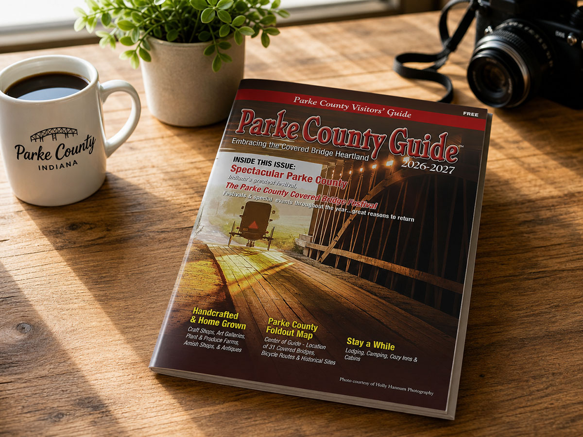 The Parke County Guide magazine on a table